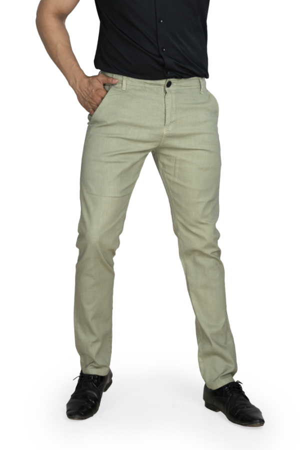 light green lenin trousers for men