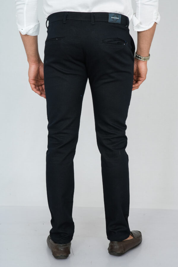 back of navy blue casual cotton pants for men