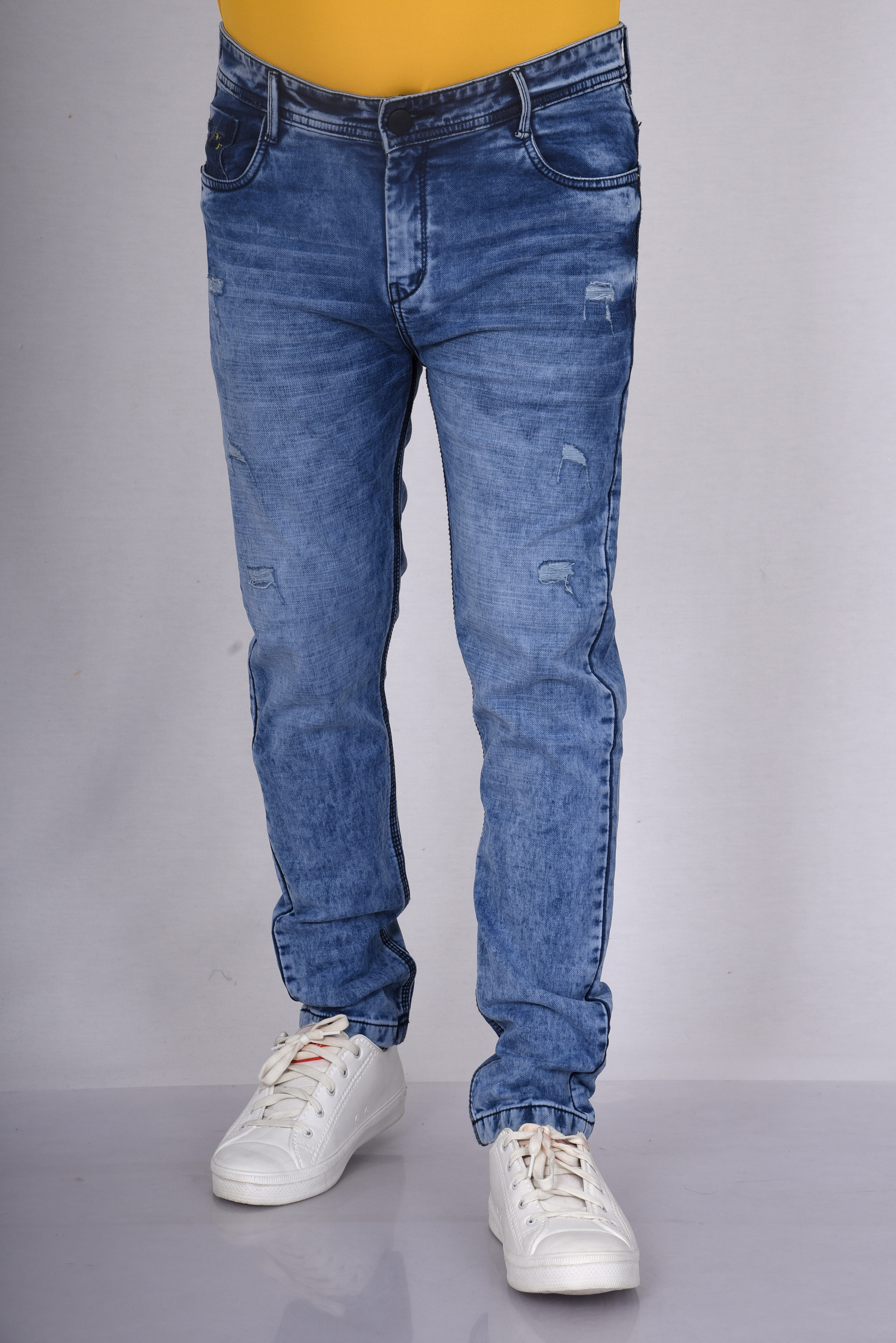 Front of Blue Denim Jeans for men
