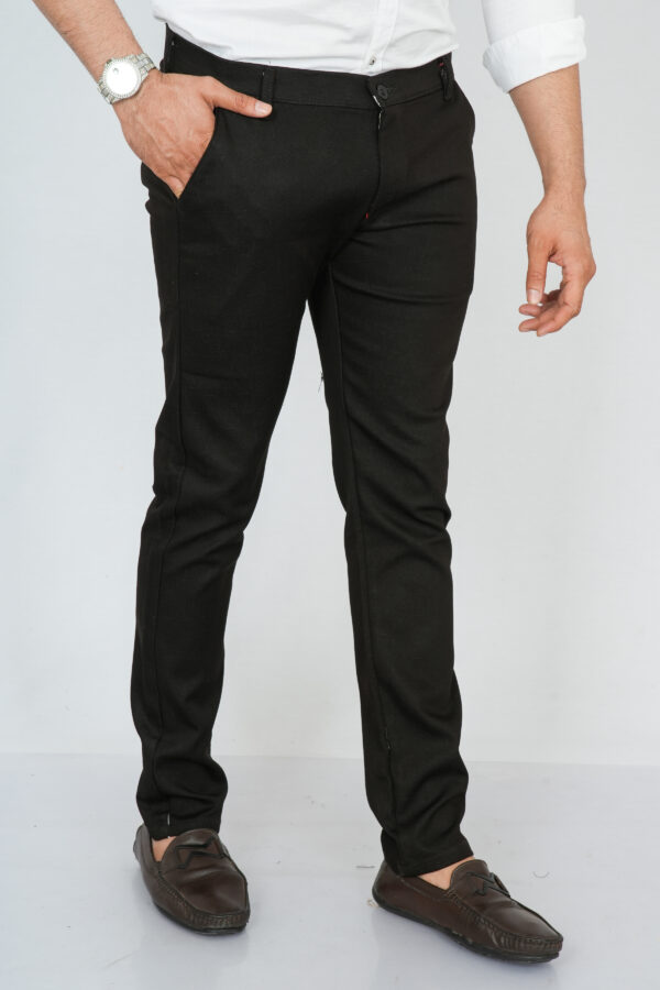 front of dark brown casual cotton pants for men